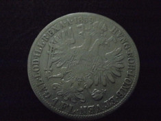 1 FLORIN 1859 LIT M AUSTRIA - ARGINT-RARA STARE BUNA foto