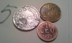 5 LEI 1949 +CADOU 1 LEU 1949 ,5 BANI 1956/5 foto