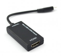 Adaptor MHL Micro USB la HDMI HDTV Video microUSB Samsung HTC Huawei Xiaomi Moto foto