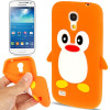 Husa silicon portocalie model pinguin Samsung Galaxy S4 Mini i9190 + folie, Portocaliu