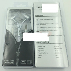 Handsfree stereo Zipper Style universal 3,5mm argintiu