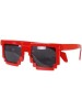 Ochelari soare model retro rosii, Dreptunghiulari, Unisex