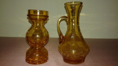 Carafa de sticla veche decorativa + inca o vaza 2+1 GRATIS foto