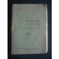 N. IOACHIM - DESPRE EXACTITATEA IN STIINTE {1939}