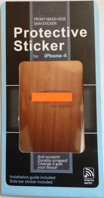 Folie protectie display 3D Wood Apple iPhone 4 / 4S foto