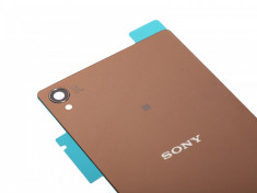 CAPAC Sony Xperia Z3 ORIGINAL NOU CARCASA SPATE BATERIE GOLD COPPER STICLA+folie foto