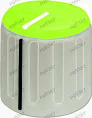 Buton pentru potentiometru, 20mm, plastic, gri-verde, 20x19mm - 127132 foto
