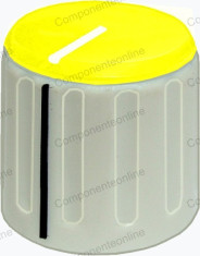 Buton pentru potentiometru, 20mm, plastic, gri-galben, 20x19mm - 127131 foto