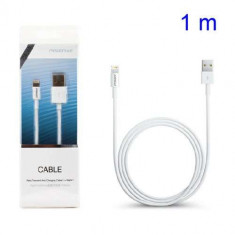 Cablu Incarcare Si Sincronizare Date iPhone 5s Pisen Lightning 8-Pin 1 metru Alb foto