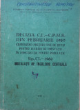 DECIZIA C.E. -C.P.M.B. DIN FEBRUARIE 1980 INSTALATII DE INCALZIRE CENTRALA