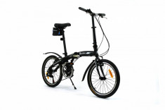 Bicicleta pliabila (aluminiu) unisex Qeridoo QL - negru, model 2015 foto