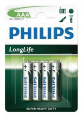 Set 4 baterii R3 AAA Philips Long Life foto