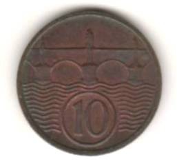 SV * Cehoslovacia * 10 HALERU 1937 +/- AUNC foto