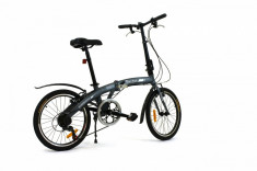 Bicicleta pliabila (aluminiu) unisex Qeridoo QL - gri, model 2015 foto