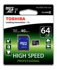 Card de memorie Toshiba Micro SD UHC I 64GB Clasa 10 Original foto