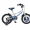 Bicicleta Copii 1401 Alb cu Albastru DHS