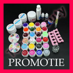 Kit set unghii false cu 24 Geluri colorate UV gel constructie accesorii unghii foto