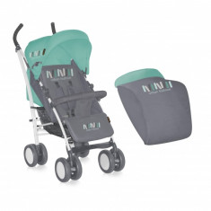 Carucior sport S-100 cu husa de picioare Grey and Green Lorelli foto