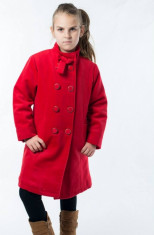 Palton pentru fete K060 rosu 110 Ares foto