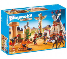 Tabara amerindienilor si Obiect de cult Western Playmobil foto