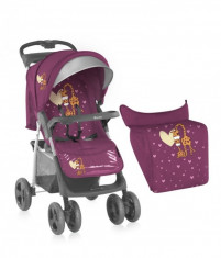 Carucior sport cu husa de picioare Foxy Pink Giraffes Lorelli foto