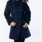 Palton pentru fete K015 bleumarin 100 Ares