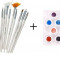 Pachet Pensule Nail Art Brush - Set 15 bucati + Set 12 Geluri UV Color