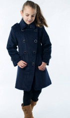 Palton pentru fete K015 bleumarin 90 Ares foto