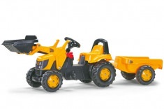 Tractor cu Pedale si Remorca copii 023837 Galben Rolly Toys foto