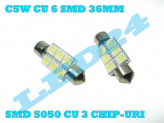 LED C5W cu 6 SMD Festoon (Sofit) 5050 alb, albastru foto
