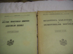 buletinul ministerului sanatatii si ocrotirilor sociale 2 buc.-1940 foto