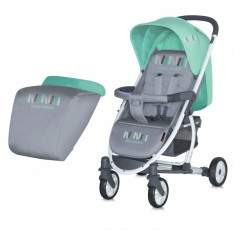 Carucior sport S-300 cu husa de picioare Grey and Green Lorelli foto