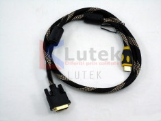 Cablu HDMI / DVI HQ Gold 24k foto