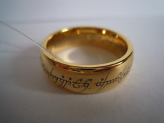 Inel Nobil EXTRA din Tungsten Placat cu aur 24kt, Lord of the Rings foto