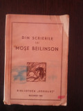 DIN SCRIERILE LUI MOSE BELINSON - Biblioteca &quot;Hehalut&quot; - 1945, 147 p., Alta editura