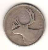 SV * Canada 25 CENTS 1942 (1) 5.83 grame ARGINT .800 Regele George VI, America de Nord