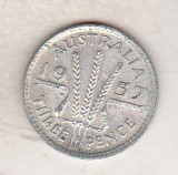 bnk mnd Australia 3 pence 1957 argint