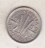 Bnk mnd Australia 3 pence 1959 argint, Australia si Oceania