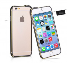 Husa BUMPER ALUMINIU premium - HOCO Fedora, iPhone 6, ultra usor, LUX, NEGRU foto