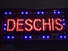 Reclama luminoasa LED &amp;quot;INCHIS + DESCHIS&amp;quot; + animatie foto