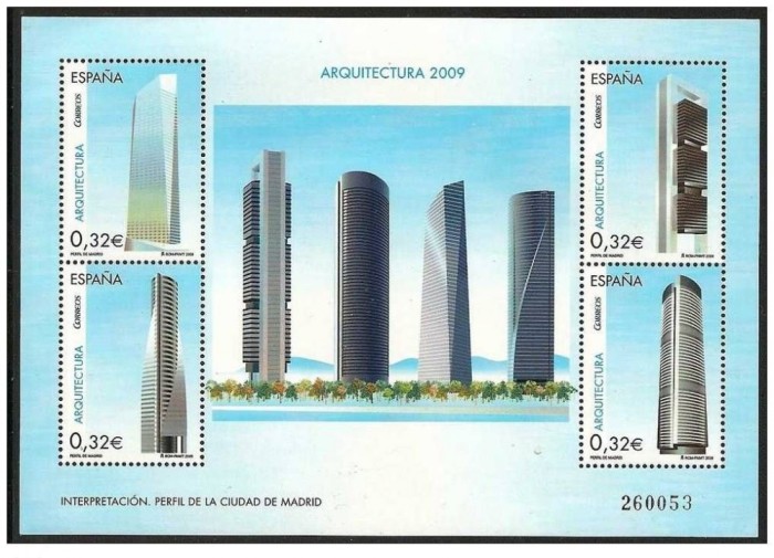 SPANIA 2009 ARHITECTURA COLITA NESTAMPILATA