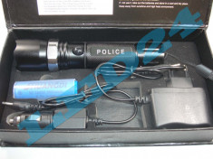 Lanterna Police cu led Cree, zoom, acumulator si incarcator foto