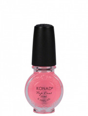 top coat pentru unghii Konad 11 ml, finish, lac de sigilare roz transparent foto