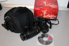 Kit - Camera foto Canon 450 D Rebel + 2 obiective, geanta, card foto