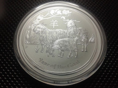 bogdyci - Moneda 2 uncii argint pur 999 Lunar Goat 2015 uncie in capsula foto