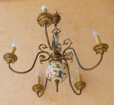 Monumental portelan candelabru, lustre 57cm!!! foto