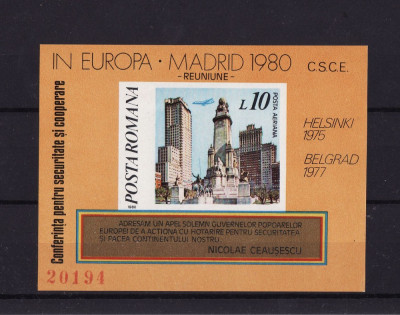 ROMANIA 1980 CSCE MADRID LP 1019 foto