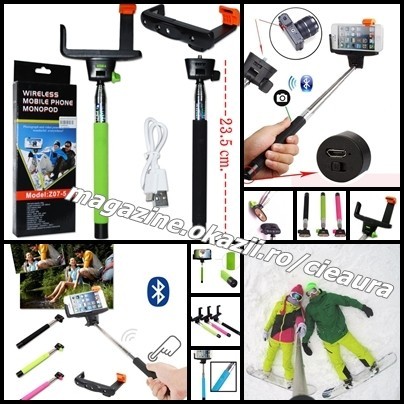 SELFIE STICK PRELUNGITOR EXTENSIBIL WIRELESS BLUETOOTH TELEFOANE CAMERE FOTO foto mare SELFIE STICK PRELUNGITOR EXTENSIBIL WIRELESS BLUETOOTH TELEFOANE CAMERE FOTO foto mare