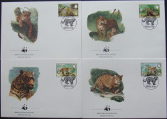 BELIZE - FELINE, 4 FDC-URI, OBLITERATE PRIMA ZI - IM 0264 foto