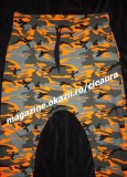 Pantaloni Dama Camuflaj Tur Lasat, Orange Neon/Gri/Negru, Buzunare Laterale, Colectie Noua, S